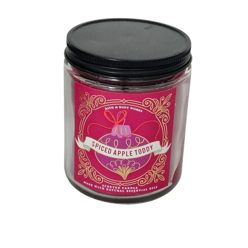 Bath & Body Works Single Wick Candle Spiced Apple Toddy Scent Essential Oil NEW
